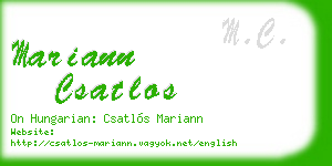 mariann csatlos business card