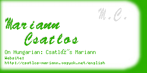 mariann csatlos business card